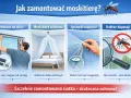 Instrukcja montażu moskitiery okiennej: na rzep, magnes lub zaczepy. Zawieś moskitierę sufitową na haku. Siatka musi być naciągnięta. Bez szczelin, zero komarów!