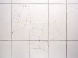 Pęknięte białe płytki na ścianie. Zobacz, jak zamaskować pękniętą płytkę, by odnowić wnętrze.