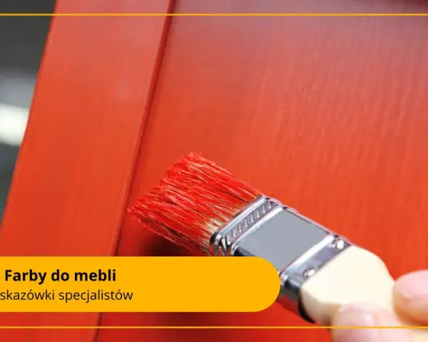 Pędzel z czerwoną farbą do mebli odnawia drewniany mebel. Wskazówki specjalistów Adamex.
